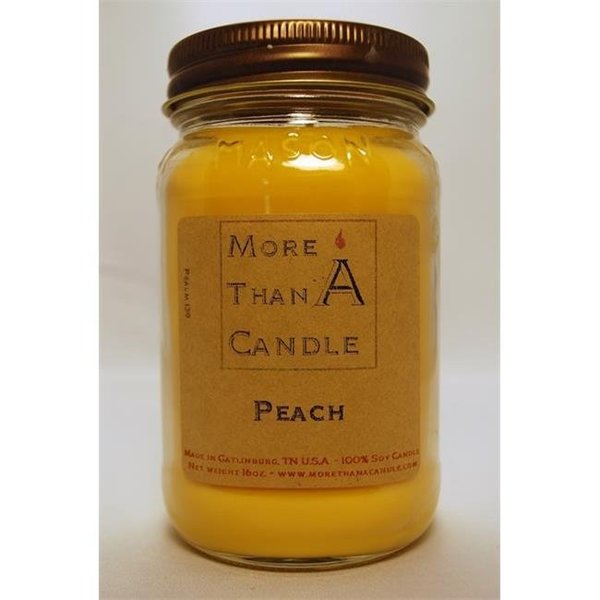 More Than A Candle More Than A Candle PCH16M 16 oz Mason Jar Soy Candle; Peach PCH16M